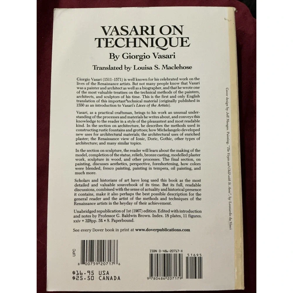 Vasari on Technique by Giorgio. Vasari‎ (2011, Trade Paperback)